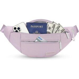 Women Men Lavender Large Crossbody Fanny Pack Belt Bag Hands-Free Waist Pack
